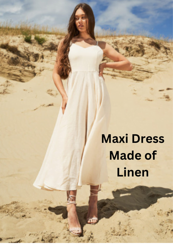 A Maxi Dress in White Made from Linen