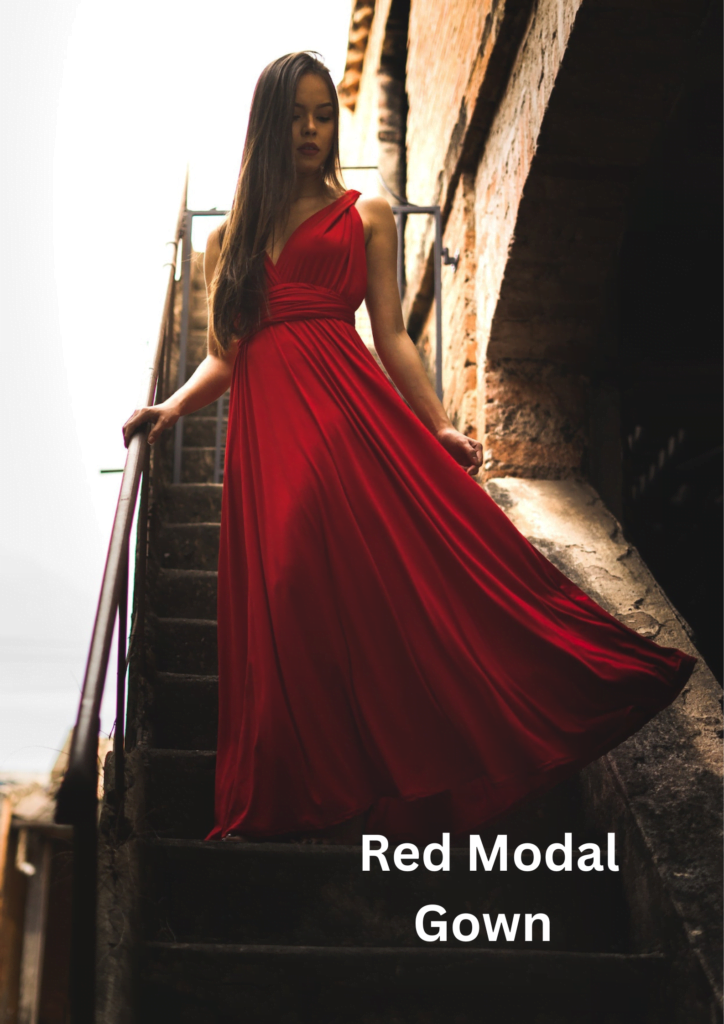 Red Modal Fabric Gown