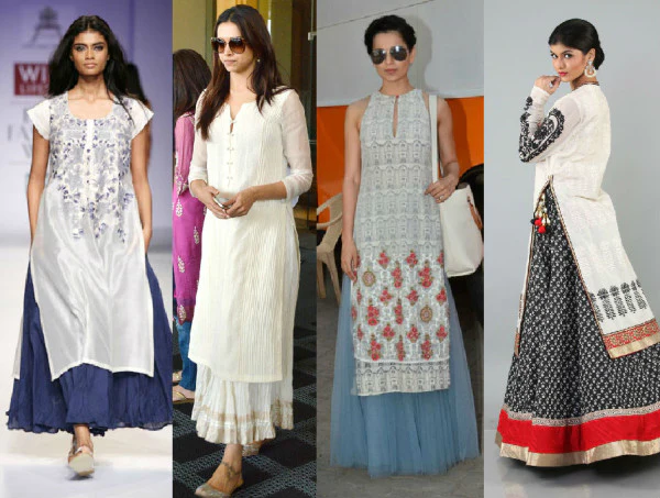 Celebrities donning Kurtis with Skirts