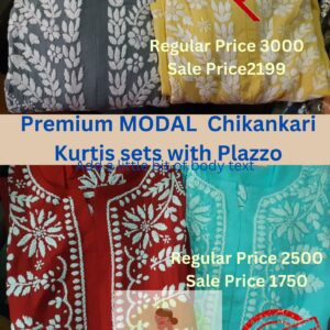 Premium ModalChikankari Kurtis with Plazzo sets