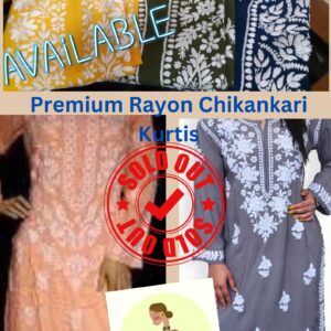 Premium Rayon Chikankari Kurtis